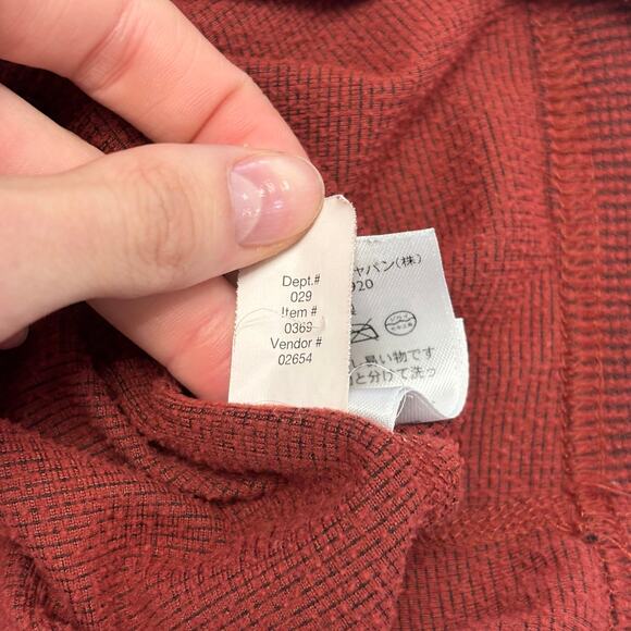 Eddie Bauer Brick Red Mens Large‎ Quarter Zip Mock Neck Knit Pullover Sweater - Picture 10 of 11